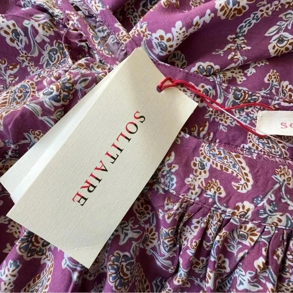 SOLITAIRE | BOHO PEASANT BLOUSE EMBROIDERED BALLOON SLEEVE TOP | SIZE: MEDIUM - Picture 10 of 11